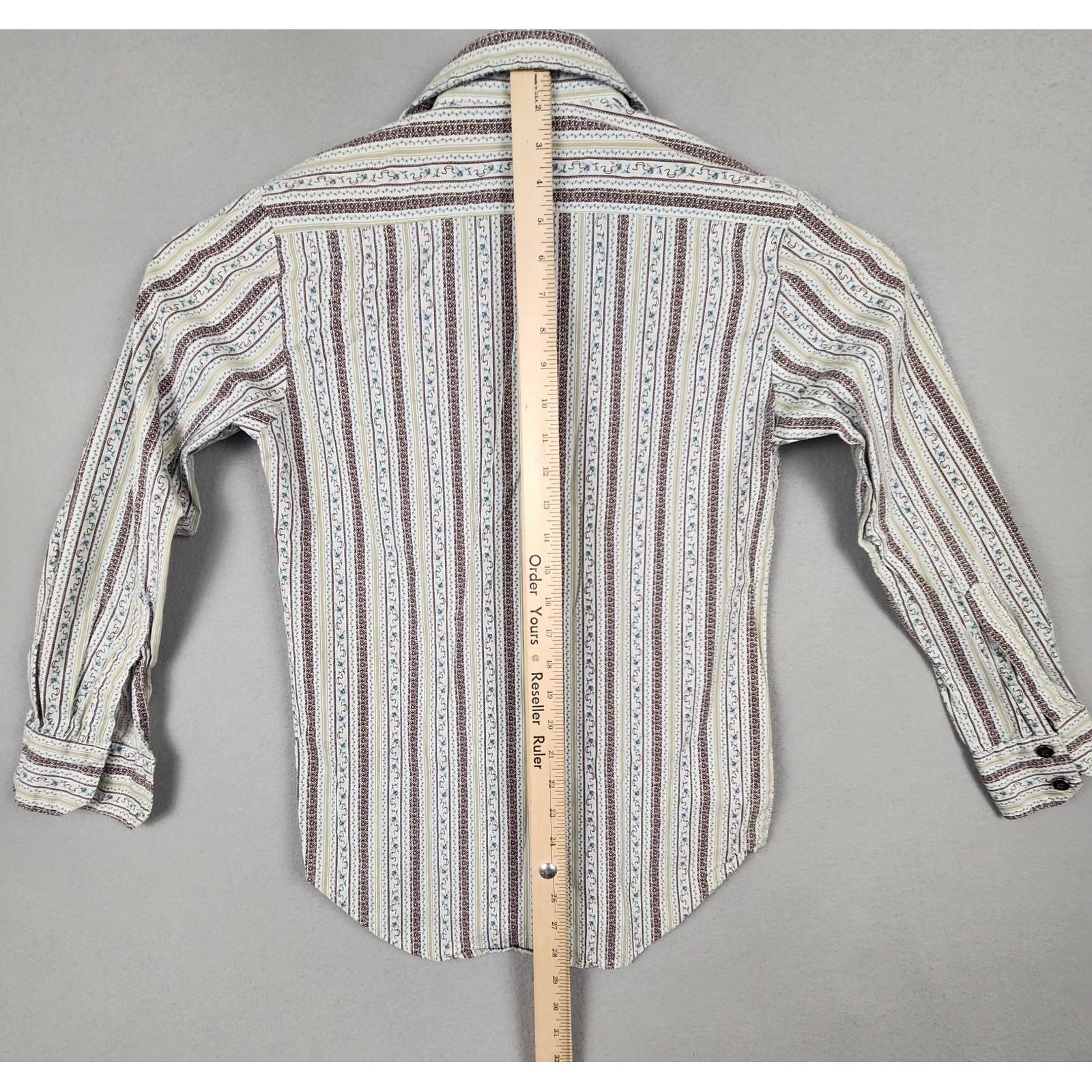 Vintage Positano Shirt Mens Small Stripe Long Sleeve Button Front Made Usa — image 7 of 8